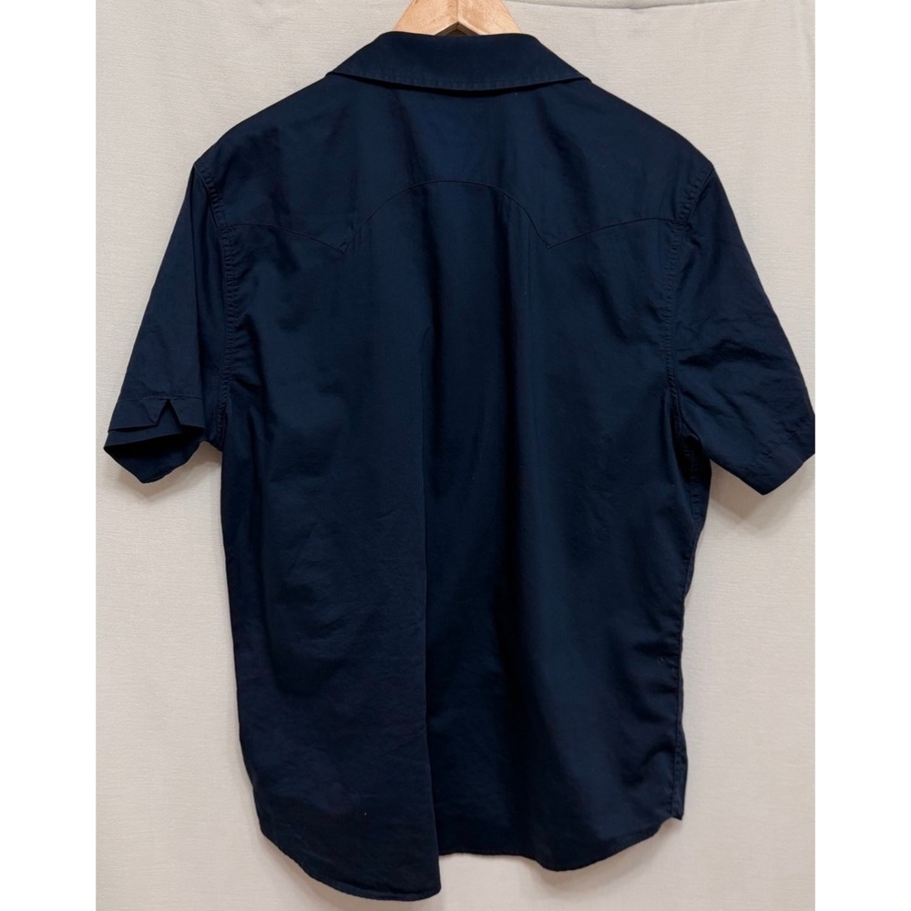 Tecovas Mens Western Pearl Snap Shirt Navy Blue Modern Fit Large Austin Texas - Picture 2 of 7